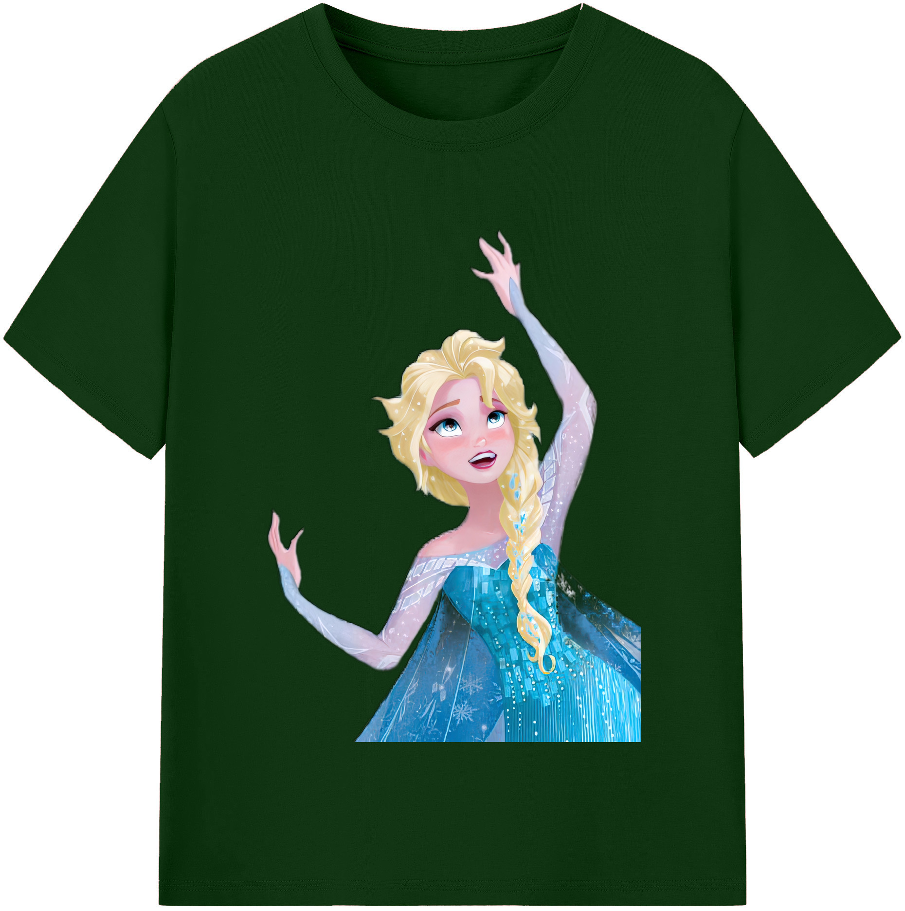 （画像用） アナと雪の女王 アンナ エルサ Frozen Anna Elsa 綿100％半袖Tシャツ（フロントプリント）